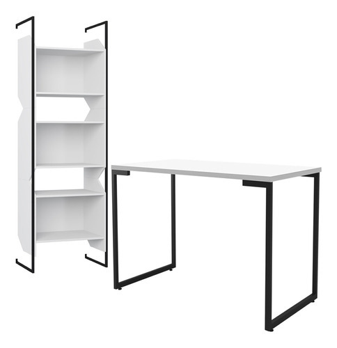 Kit de estantería y mesa Soul Office Ind. Línea blanca