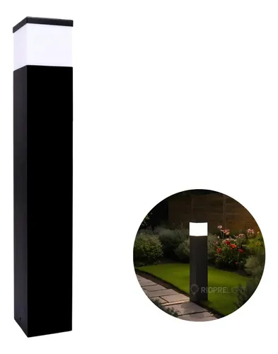 Poste Balizador 50 Cm Alumínio Chão Jardim Piso Solo Deck Cor da cúpula Preto
