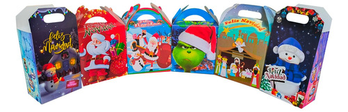 Navidad 40 Psz Caja Dulcera Aguinaldo Santa Claus Grinch 