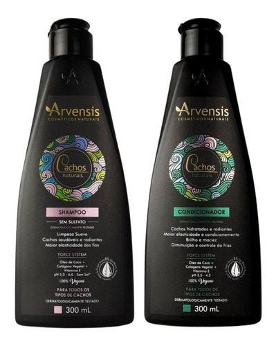  Kit Arvensis Shampoo E Condicionador Cachos Naturais 300ml