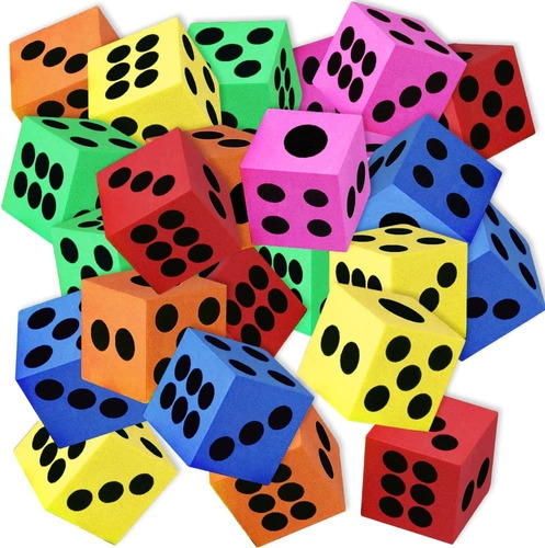 48 Pack De Dados De Espuma Para Juegos De Mesa Multicolor