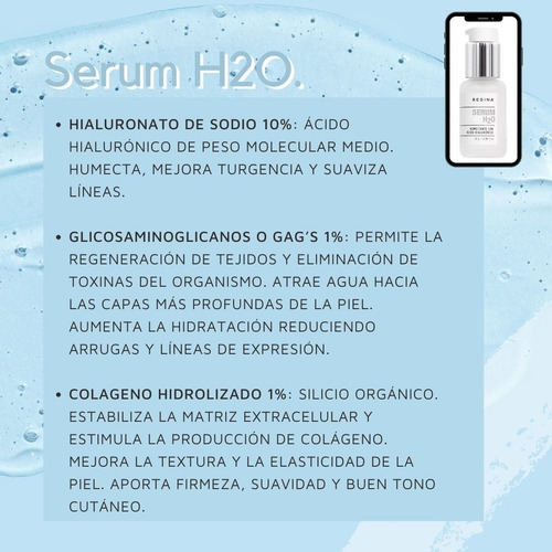 Imagen 3 de 6 de H2o Serum Humectante Con Ácido Hialurónico