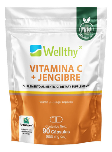 Wellthy Vitamina C + Jengibre 90caps