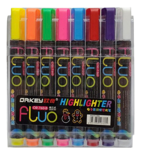 8 Plumones Para Globos Vidrio Acrilico Neon Maxima Calidad
