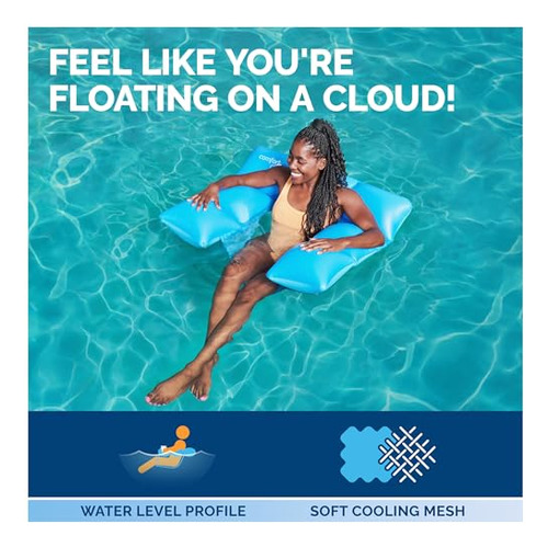 Swimways Comfort Cloud Sling Seat Pool Chair Con Inflado Ráp