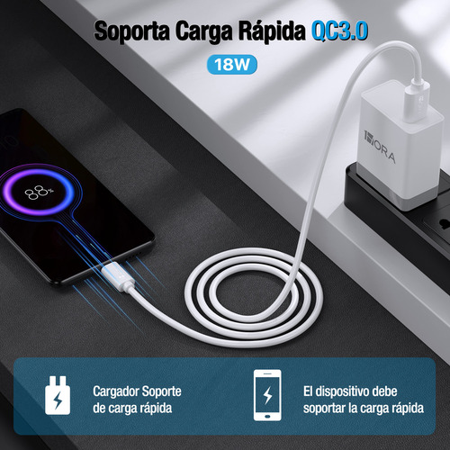 Cable 2mts V8 Microusb Android Datos Carga Rápida 1hora