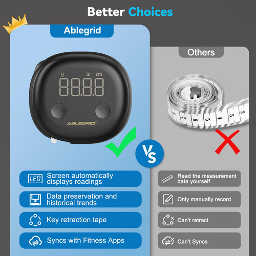 Fita Métrica Smart Body Ablegrid Recarregável Com Aplicativo