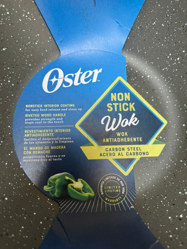 Sarten Wok Marca Oster De 30cm Con Antiadherente