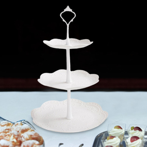 Elegante Expositor De Frutas 26cmx26cmx40cm Redondo Branco