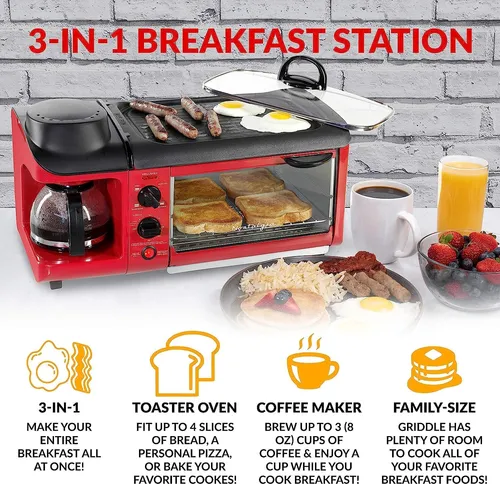 Estacion De Desayuno Electrica Nostalgia Retro 3 En 1 De ...