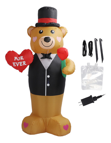 Oso De Peluche Inflable 210t, Fibra De Poliéster, 185 Cm