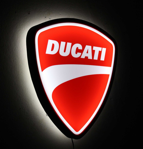 Cartel Cuadro Luminoso Ducati Corse Motos Luz Led Decorativo