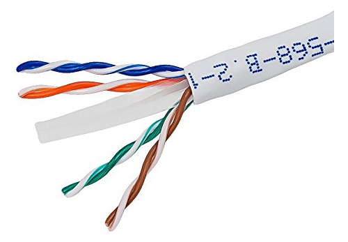 Cable Red Ethernet Grueso Cobre Pie Gris Azul Bd