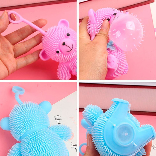 Imagen 5 de 6 de Oso Squishy Para Apretar Con Luz Importado Antiestrés