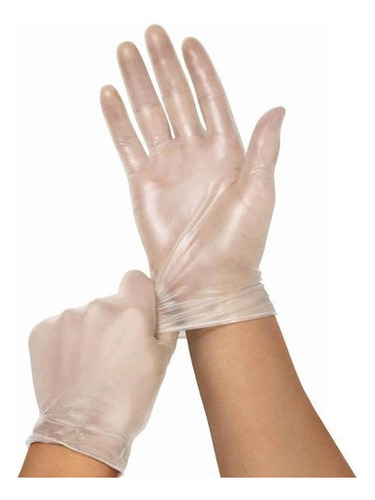 Guantes Descartables De Vinilo Ultra Resistentes Caja X 100 L