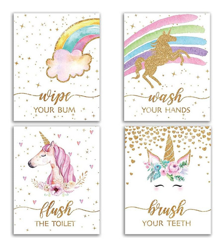 Decoración De Baño De Unicornio, Divertido Unicornio Con Tem