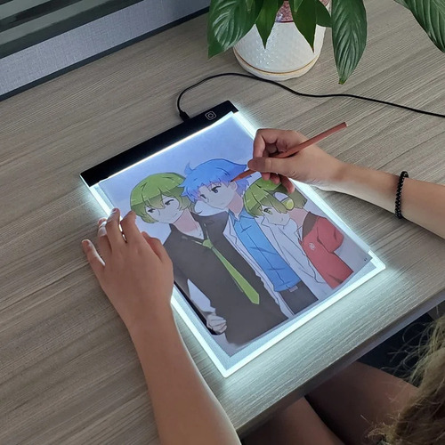 Tablero Copia Dibujo Led Regulable De Nivel A4 Niños Juguete