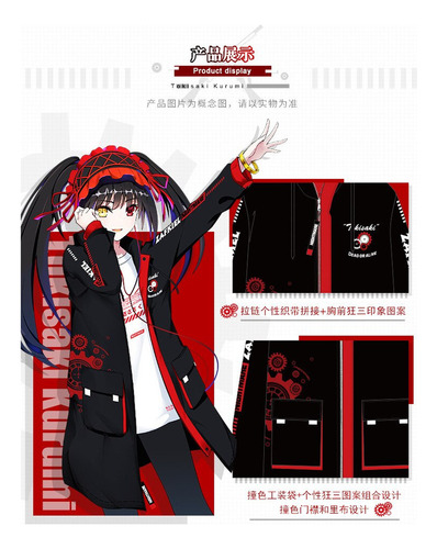 Anime Kurumi Tokisaki Live A Date Con Capucha Para Invierno