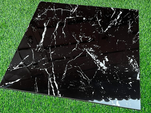 Porcelanato Negro Marquina Metal Black Con Rayas 