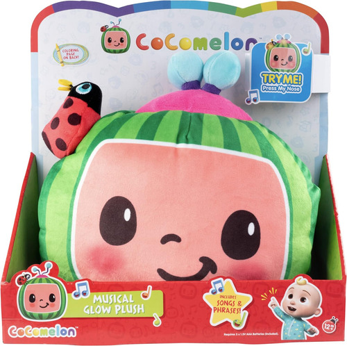 Cocomelon-almohada De Peluche Con Luz De Melón Que Canta, Cu