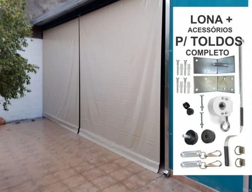 Imagem 2 de 8 de 1 Kit Toldo Cortina Retrátil 4m Largura X 2,50m Altura