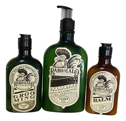 Kit Rabo De Galo Shaving, Grooming E Balm Barbearia