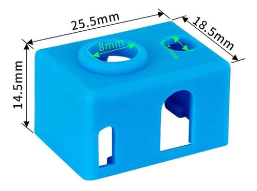 Protector Aislante Simil E3d Para Bloque V6 Pt100 Silicona 