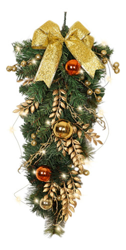 Colgante De Navidad Al Revés, Decoraciones Amarillo Con Luz