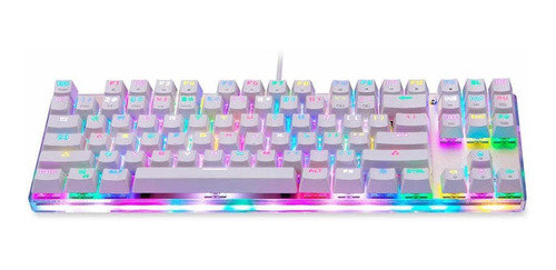 Imagen 1 de 4 de Teclado gamer Motospeed K87S QWERTY Outemu Blue inglés US color blanco con luz RGB