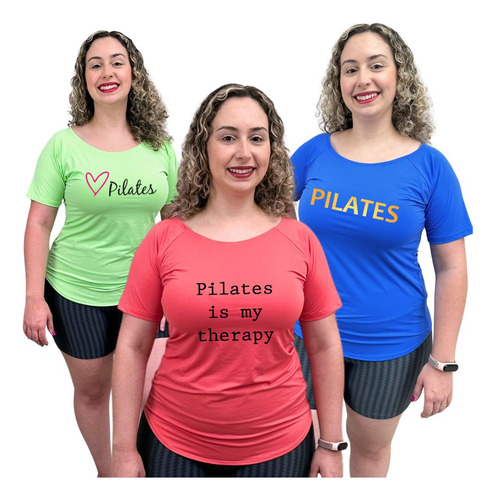 Blusas Pilates Poliamida Dryfit Malha Gelada Academia 3 Unid