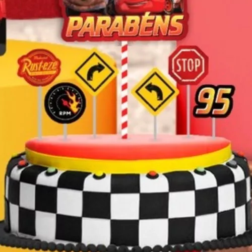 Em promoção! Disney Relâmpago Mcqueen Carros Bolo Topper Crianças