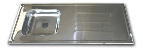 Mesada Acero Inoxidable 140 X 52 Reversible Bacha Simple