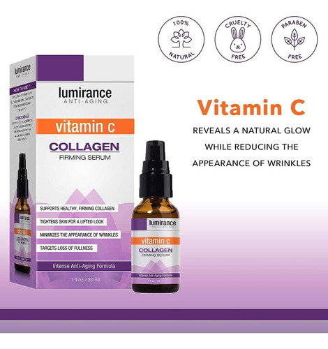 Suero Reafirmante Facial De Vitamina C Y Colágeno, Aprieta L