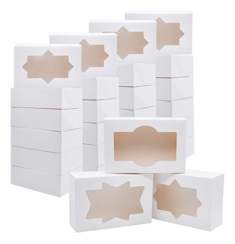 Juego 24 Cajas Galletas Navidad Con Ventana 8 75 X 5 75 X 2