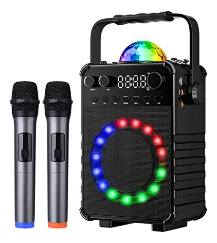 Máquina De Karaoke Amazmic Con 2 Micrófonos Inalámbricos,