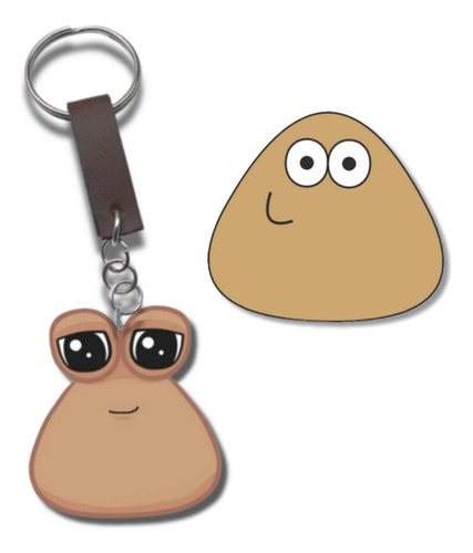 Llavero E Imán De Pou Personaje,  En Tendencia Pou Feliz 