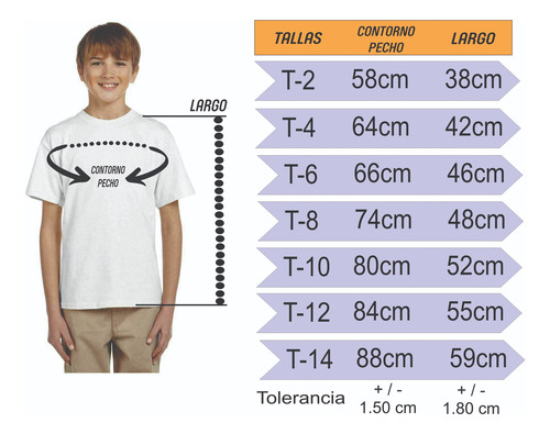 Playera Deportiva Niños Unisex Colores Varios 100% Poliéster