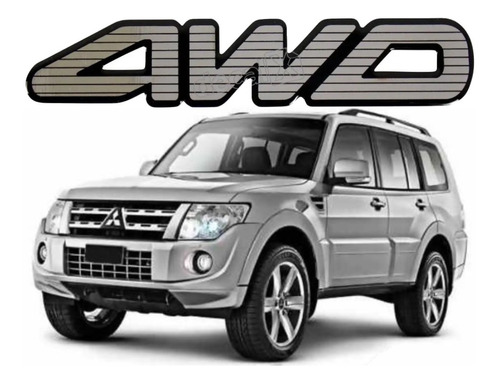 Adesivo 4wd Mitsubishi Pajero Resinado 3,5x17 Cms Rs23 Fgc