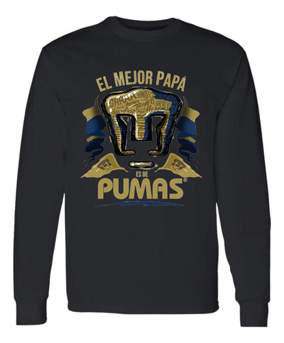 Playera Deportiva M Larga Hombre Pumas Unam Mejor Papá Pumas