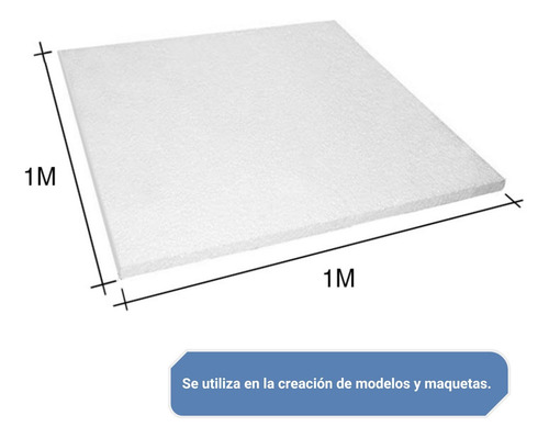 Plancha De Telgopor Aislante Térmico 1x1 10mm 15 Kg Packx 10