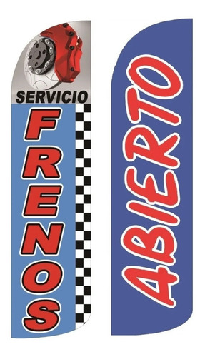2 Banderas Publicitaria Bandera Frenos Abierto Flag Banner