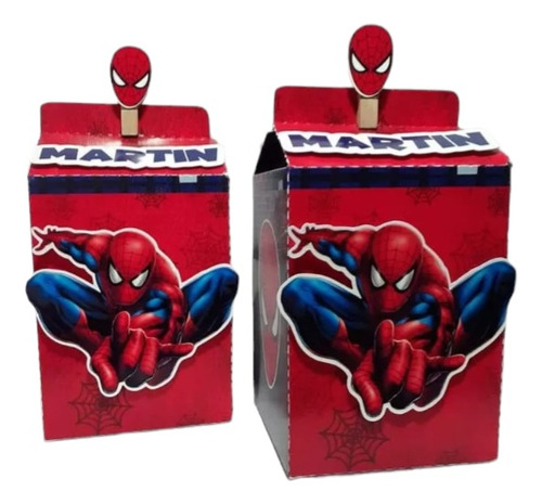 Caja Milk Box Spiderman Con Relieve X 10