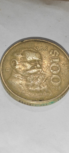 Moneda 100 1988 Carranza