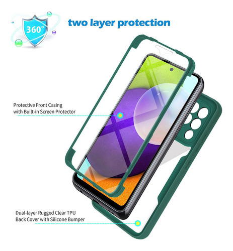 Funda Transparente For Samsung 360 Clear S21 S22 S23 Plus U