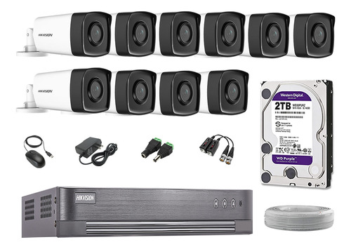 Cámaras Seguridad Exterior Kit 10 It3f Full Hd Disco 2tb Wd