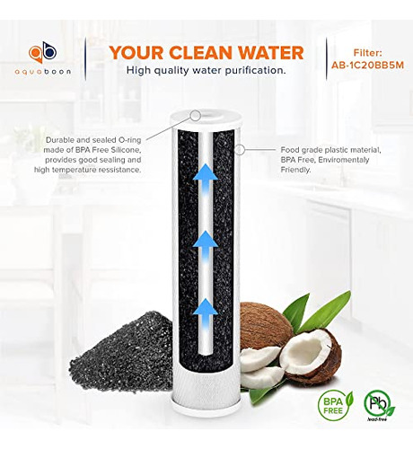 Cartucho De Filtro De Agua Aquaboon Con Cáscara De Coco | Ac