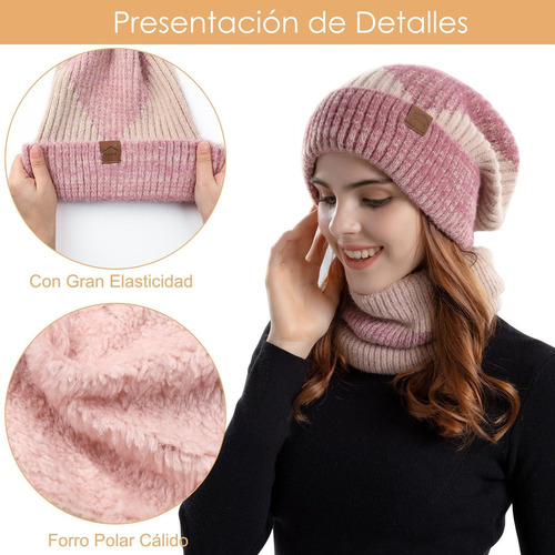 A Gorro De Punto De Invierno Cálido Conjuntode Gorro Y