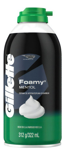 Espuma de afeitar Gillette Foamy mentol 322ml