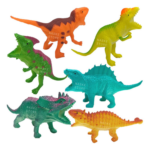 Dinosaurio X6 Goma Dura Tiranosaurio Rex Set Pack Jurasico