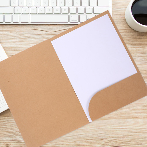 Carpeta De Archivo Simple A4 De Papel Kraft, 10 Unidades, Ra